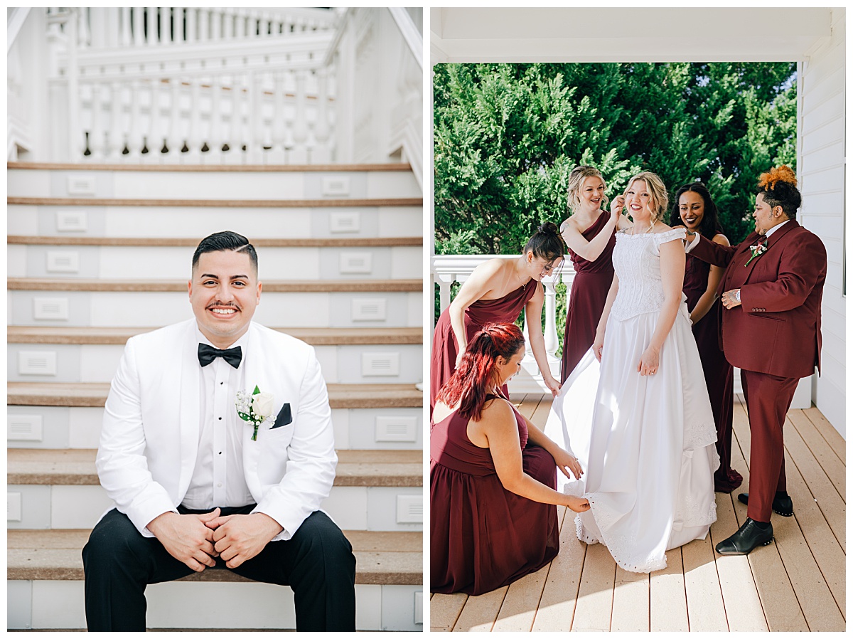 Bride and groom smiling by Virginia Wedding Company