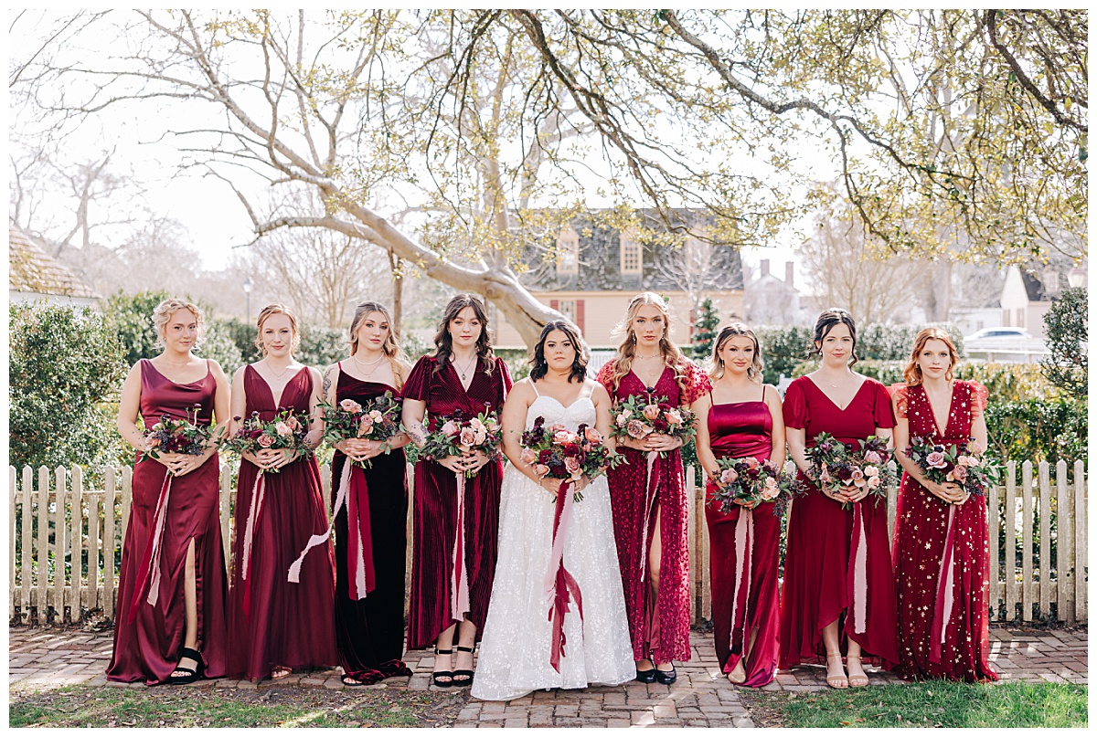 Bride with bridesmaids by Virginia Wedding Company