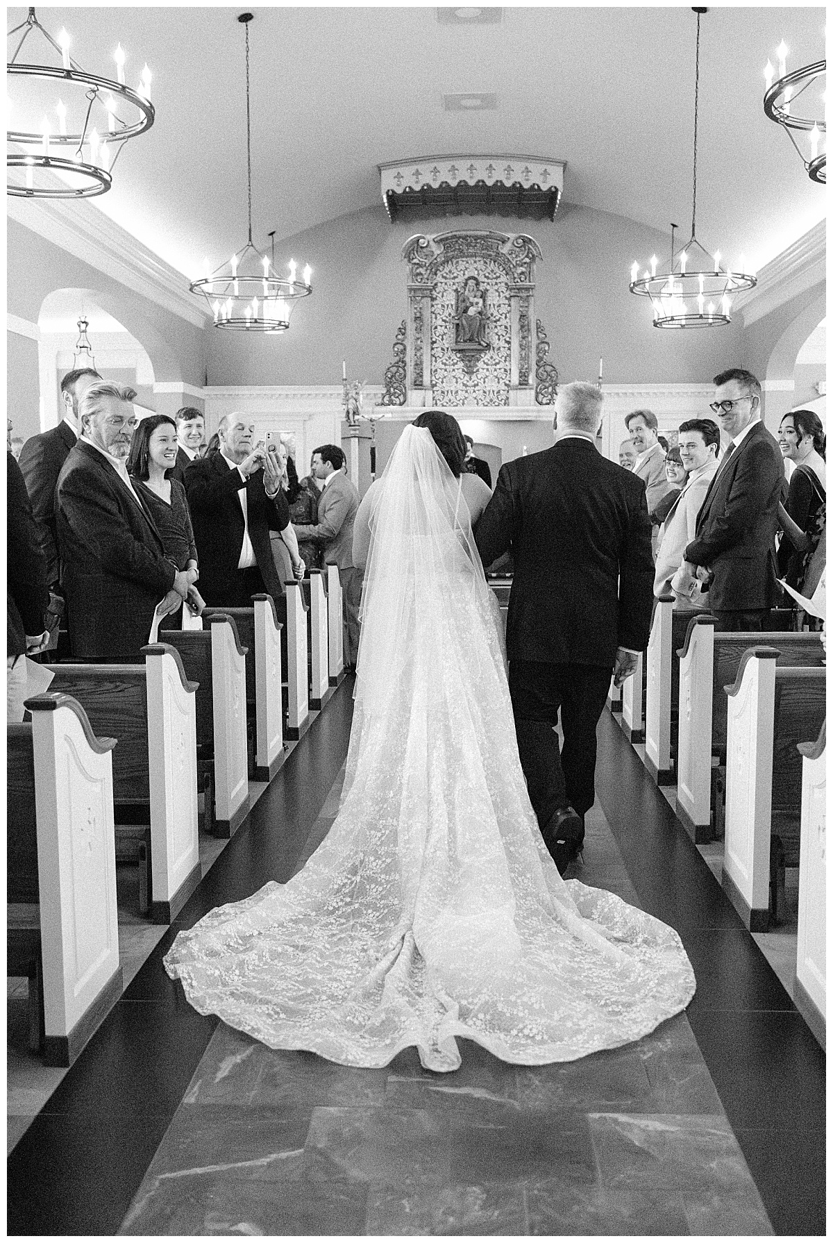 Bride and father walking down the aisle by Virginia Wedding Company