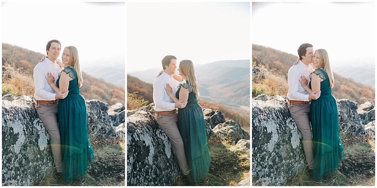 Couple leaning into each other by Virginia Wedding Company