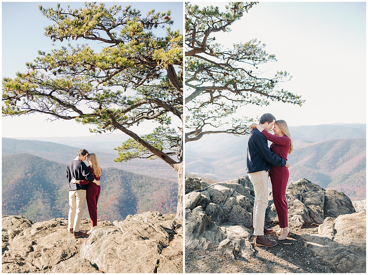 Couple hugging by Virginia Wedding Company