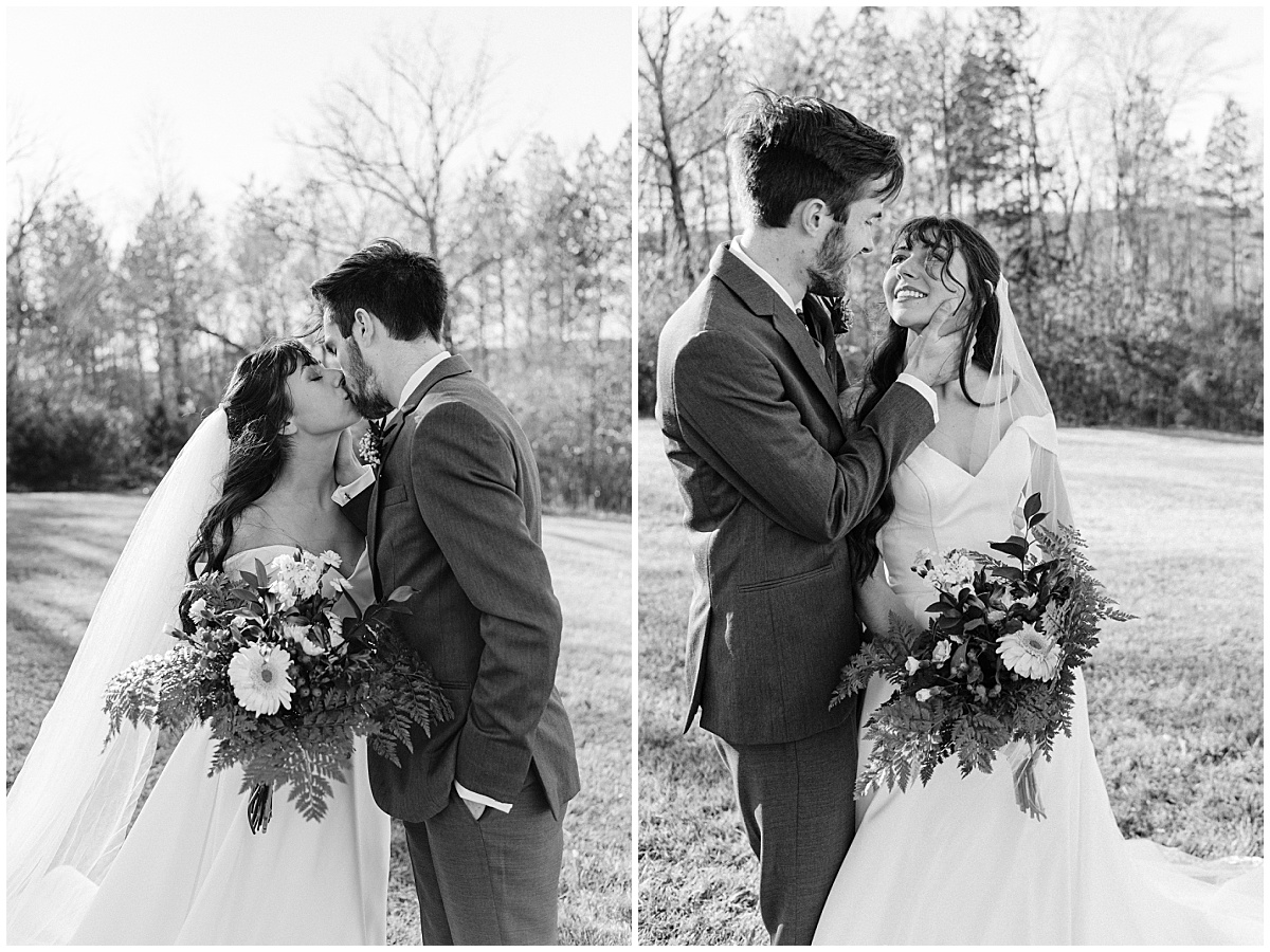Bride and groom at Avon Hill by Virginia Wedding Company