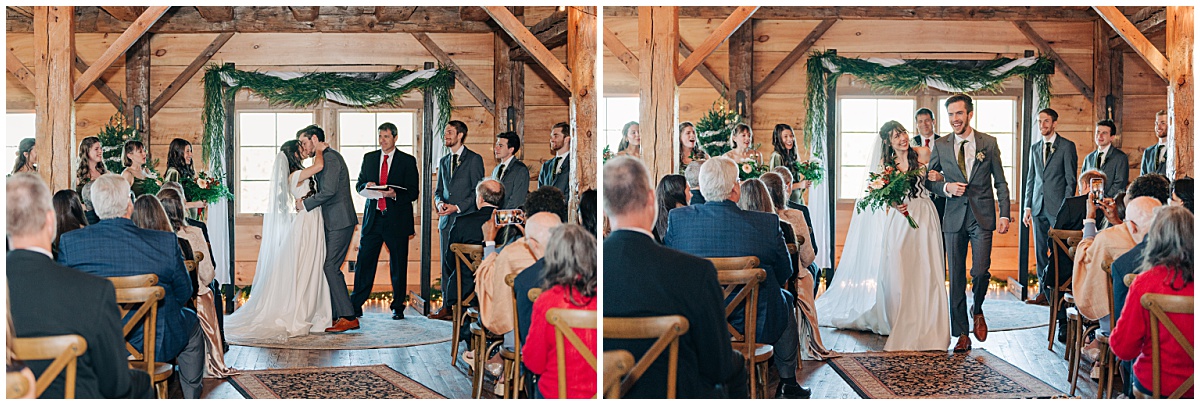 Bride and groom leaving the alter by Virginia Wedding Company