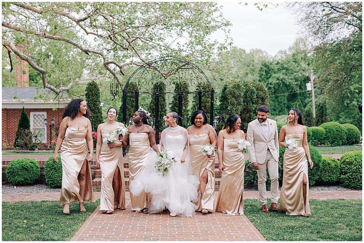 bridesmaids with bride