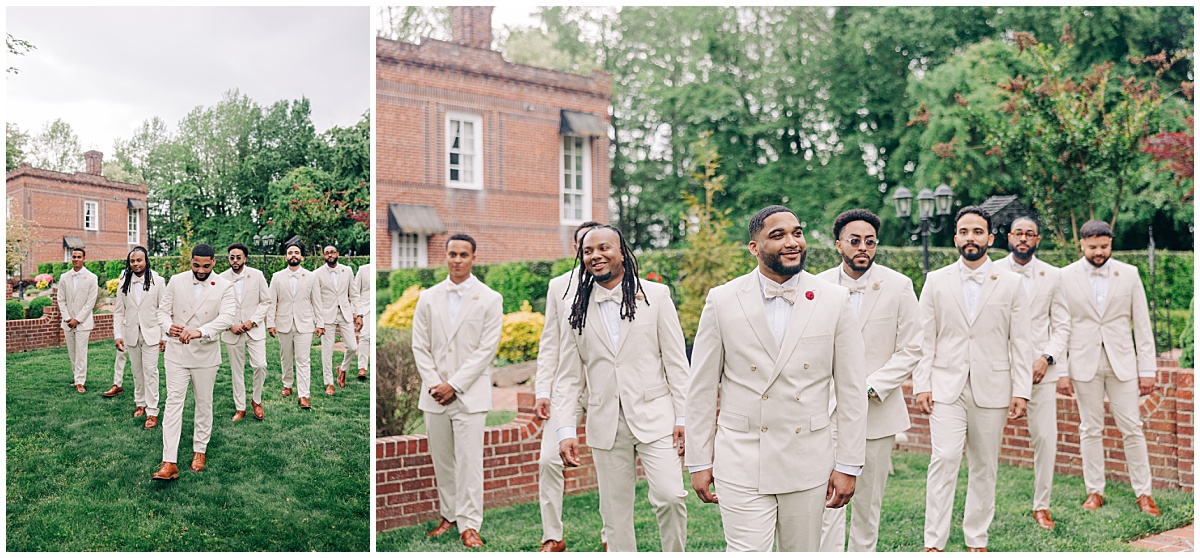 groomsmen walking