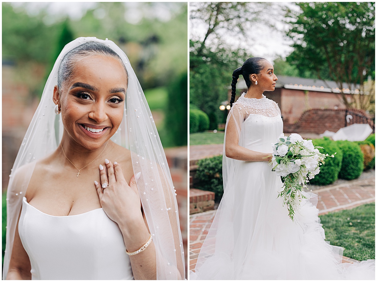 close up of bride