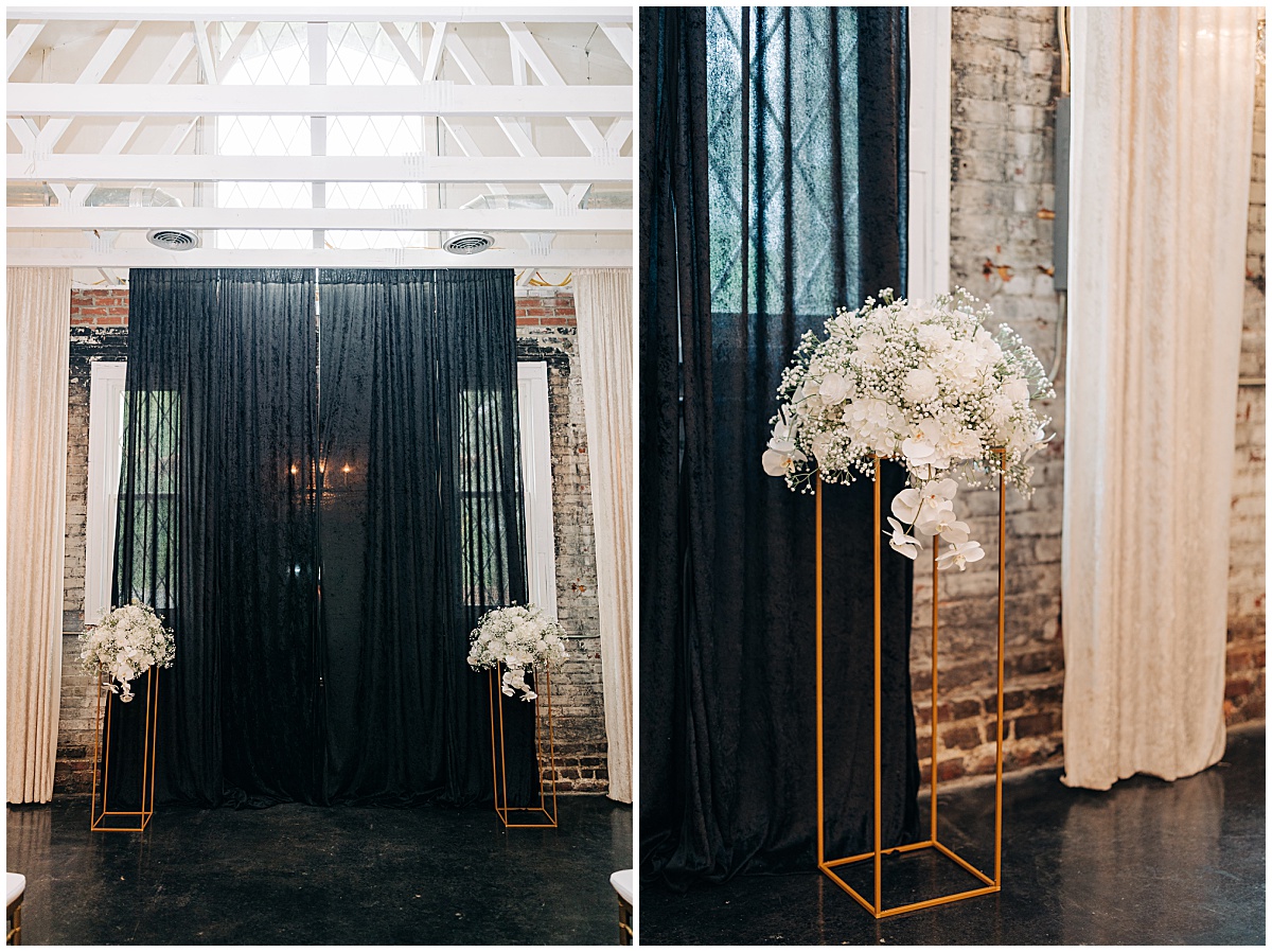 wedding arch and flowers