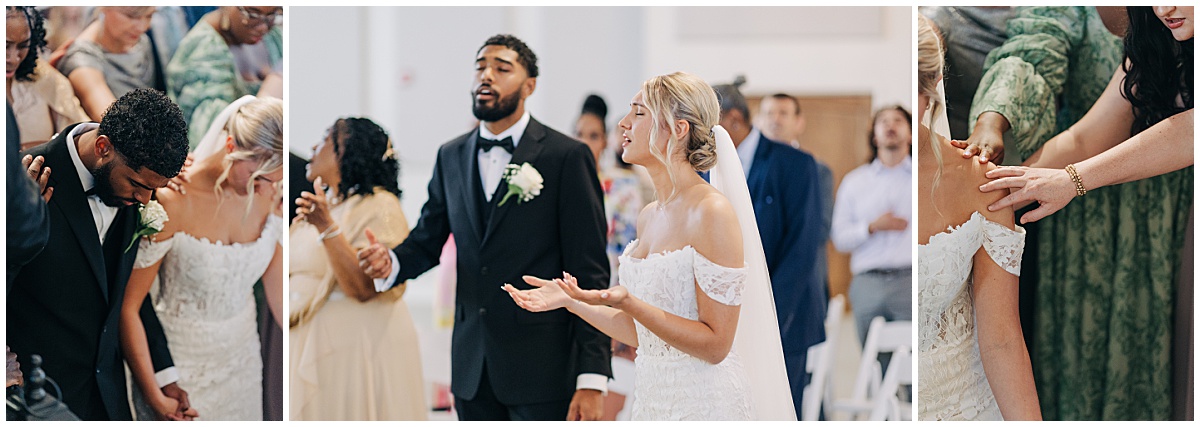 groom and bride praising God
